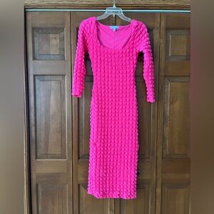 Vibrant Pink Long Sleeve Dress